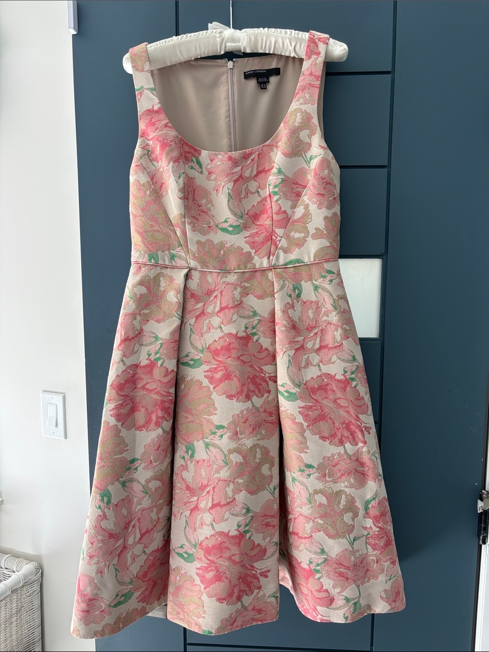 Maggy London Pink Floral Fit-and-Flare Dress
